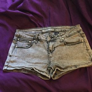 Gray denim shorts